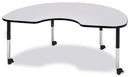 Berries Kidney Activity Table - 48" X 72", Mobile - Gray/Black/Black