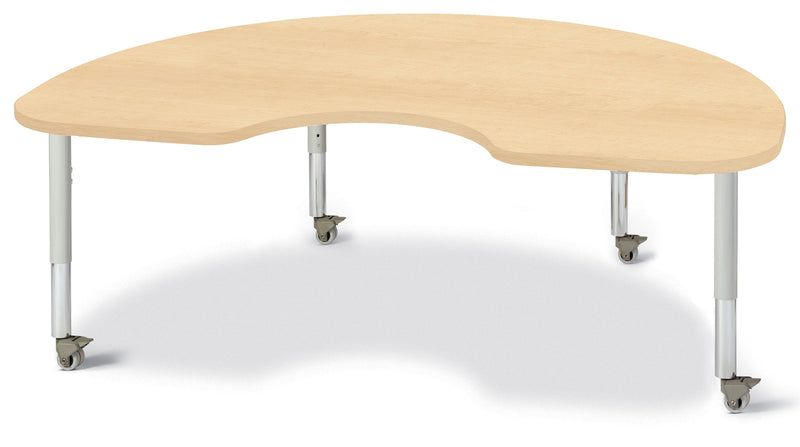 Berries Kidney Activity Table - 48" X 72", Mobile - Maple/Maple/Gray