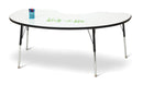Berries Kidney Dry Erase Table - 72" x 48", A-height - Write-n-Wipe/Black/Black