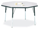 Berries Octagon Activity Table - 48" X 48", A-height - Gray/Black/Black