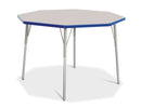 Berries Octagon Activity Table - 48" X 48", A-height - Gray/Blue/Gray