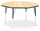 Berries Octagon Activity Table - 48" X 48", A-height - Maple/Black/Black