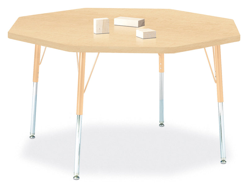 Berries Octagon Activity Table - 48" X 48", A-height - Maple/Maple/Camel