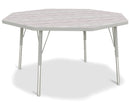 Berries Octagon Activity Table - 48" X 48", E-height - Driftwood Gray/Gray/Gray