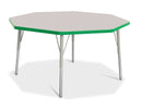Berries Octagon Activity Table - 48" X 48", E-height - Gray/Green/Gray