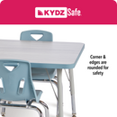 Berries Octagon Activity Table - 48" X 48", E-height - Gray/Navy/Gray