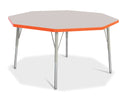Berries Octagon Activity Table - 48" X 48", E-height - Gray/Orange/Gray