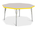Berries Octagon Activity Table - 48" X 48", E-height - Gray/Yellow/Gray