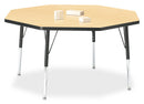 Berries Octagon Activity Table - 48" X 48", E-height - Maple/Black/Black
