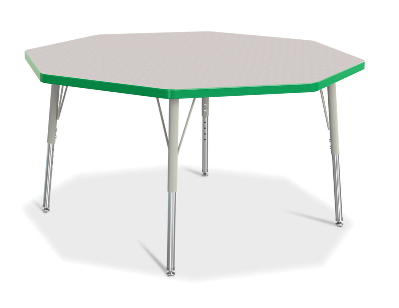 Berries Octagon Activity Table - 48" X 48", Mobile - Gray/Purple/Gray