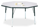 Berries Octagon Activity Table - 48" X 48", Mobile - Gray/Purple/Gray