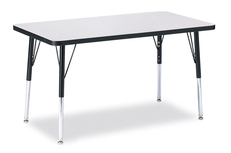 Berries Rectangle Activity Table - 24" X 36", A-height - Gray/Black/Black