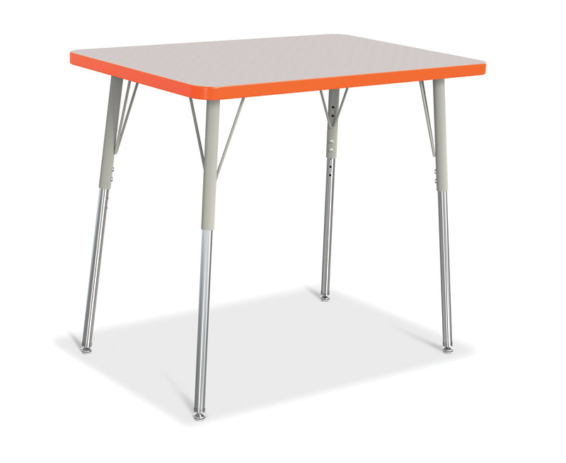 Berries Rectangle Activity Table - 24" X 36", A-height - Gray/Orange/Gray