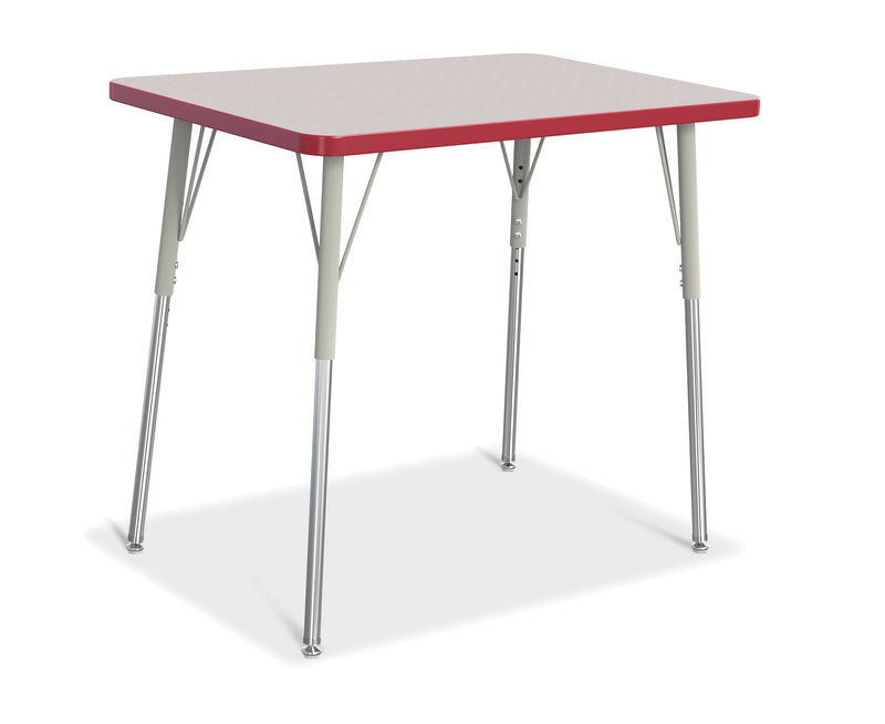 Berries Rectangle Activity Table - 24" X 36", A-height - Gray/Red/Gray