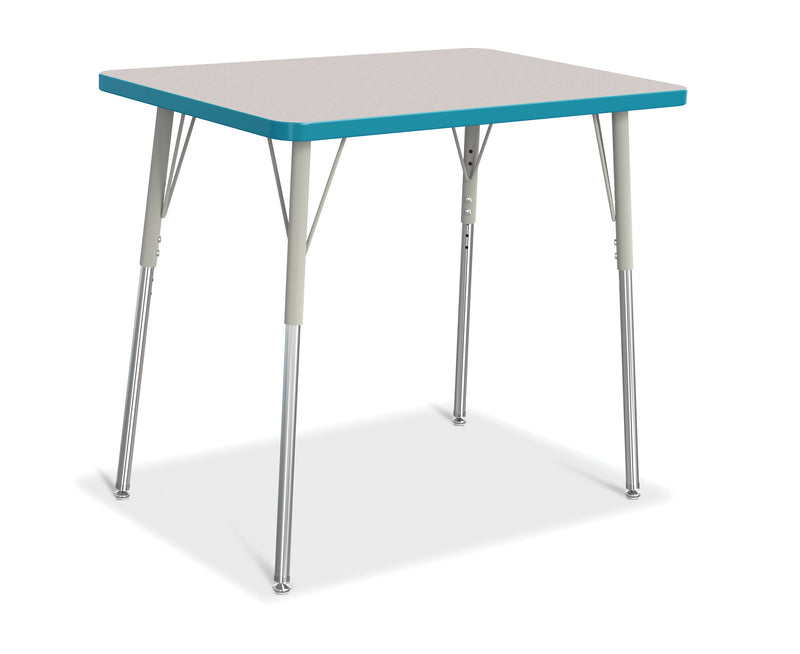 Berries Rectangle Activity Table - 24" X 36", A-height - Gray/Teal/Gray