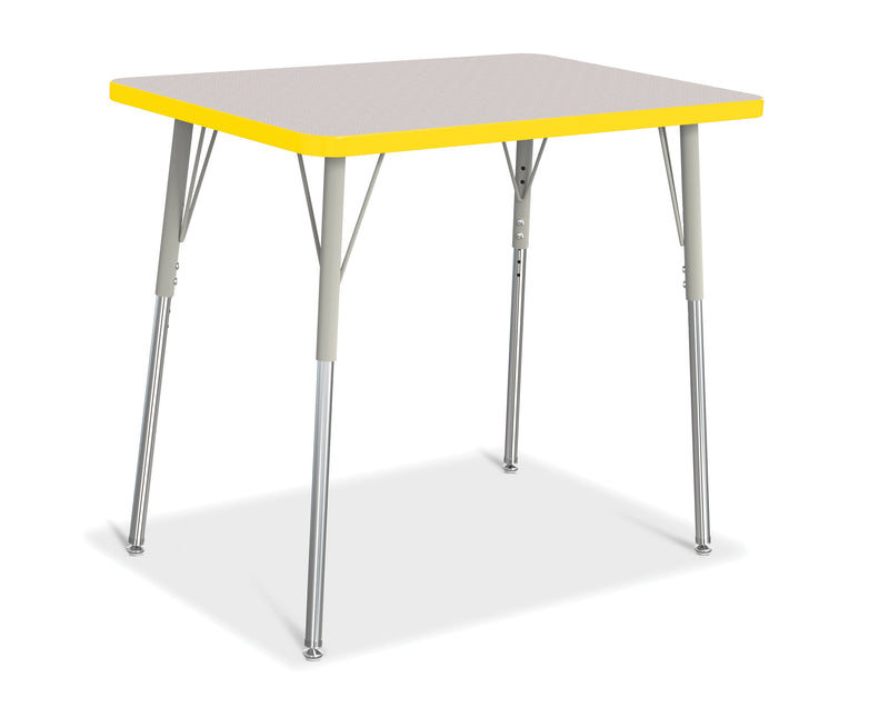 Berries Rectangle Activity Table - 24" X 36", A-height - Gray/Yellow/Gray