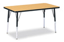 Berries Rectangle Activity Table - 24" X 36", A-height - Oak/Black/Black