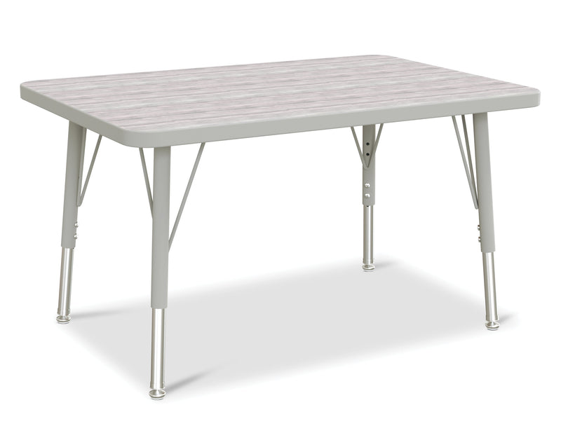 Berries Rectangle Activity Table - 24" X 36", E-height - Driftwood Gray/Gray/Gray