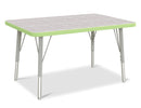 Berries Rectangle Activity Table - 24" X 36", E-height - Driftwood Gray/Key Lime/Gray
