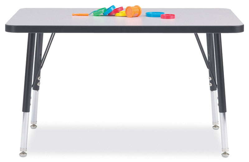 Berries Rectangle Activity Table - 24" X 36", E-height - Gray/Black/Black
