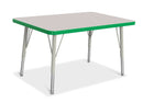 Berries Rectangle Activity Table - 24" X 36", E-height - Gray/Green/Gray