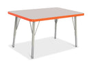 Berries Rectangle Activity Table - 24" X 36", E-height - Gray/Orange/Gray