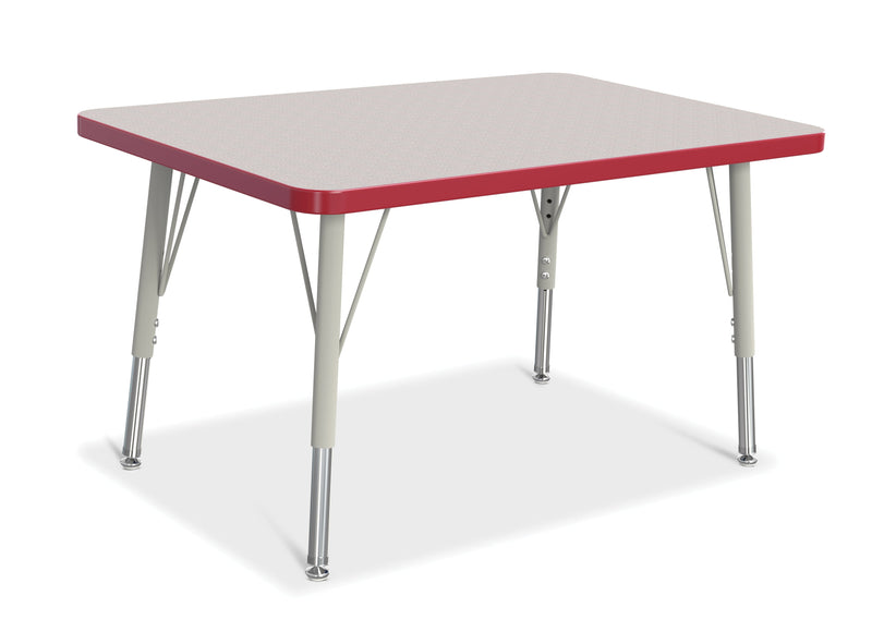 Berries Rectangle Activity Table - 24" X 36", E-height - Gray/Red/Gray