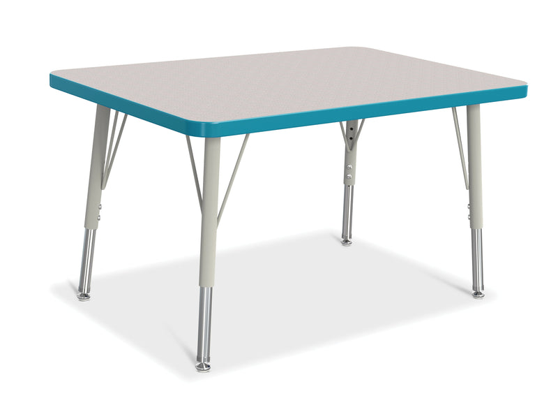 Berries Rectangle Activity Table - 24" X 36", E-height - Gray/Teal/Gray