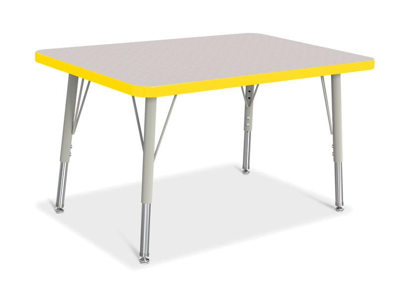 Berries Rectangle Activity Table - 24" X 36", E-height - Gray/Yellow/Gray