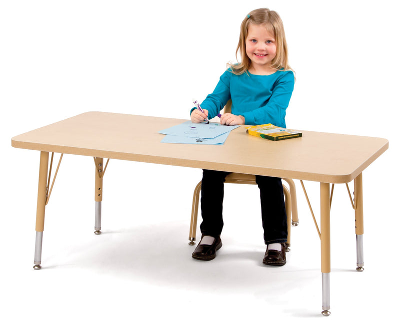 Berries Rectangle Activity Table - 24" X 36", E-height - Maple/Maple/Camel