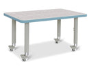Berries Rectangle Activity Table - 24" X 36", Mobile - Driftwood Gray/Coastal Blue/Gray