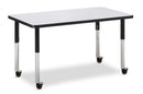 Berries Rectangle Activity Table - 24" X 36", Mobile - Gray/Black/Black