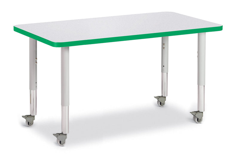 Berries Rectangle Activity Table - 24" X 36", Mobile - Gray/Green/Gray