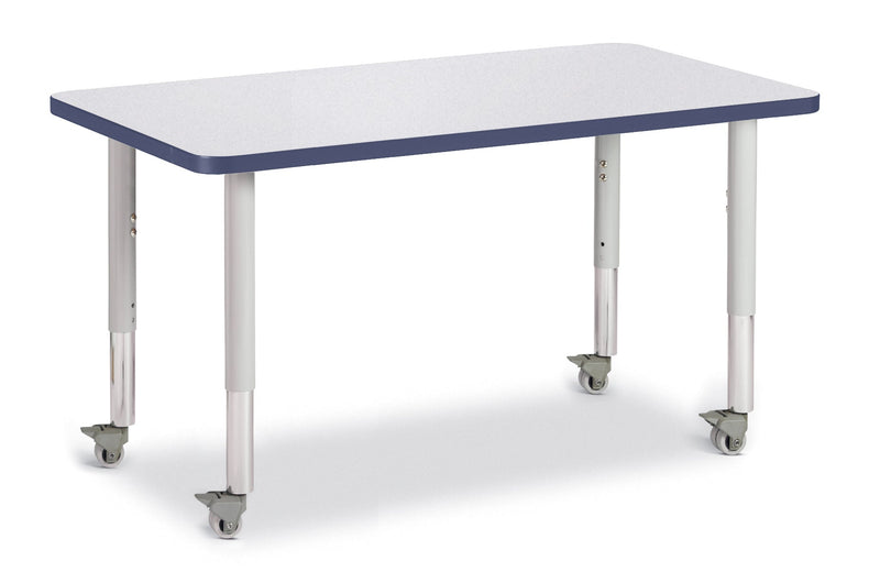 Berries Rectangle Activity Table - 24" X 36", Mobile - Gray/Navy/Gray