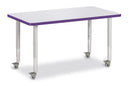 Berries Rectangle Activity Table - 24" X 36", Mobile - Gray/Purple/Gray