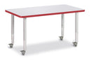 Berries Rectangle Activity Table - 24" X 36", Mobile - Gray/Red/Gray