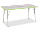 Berries Rectangle Activity Table - 24" X 48", A-height - Driftwood Gray/Key Lime/Gray