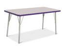 Berries Rectangle Activity Table - 24" X 48", A-height - Gray/Purple/Gray