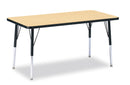Berries Rectangle Activity Table - 24" X 48", A-height - Maple/Black/Black