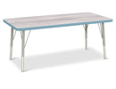 Berries Rectangle Activity Table - 24" X 48", E-height - Driftwood Gray/Coastal Blue/Gray