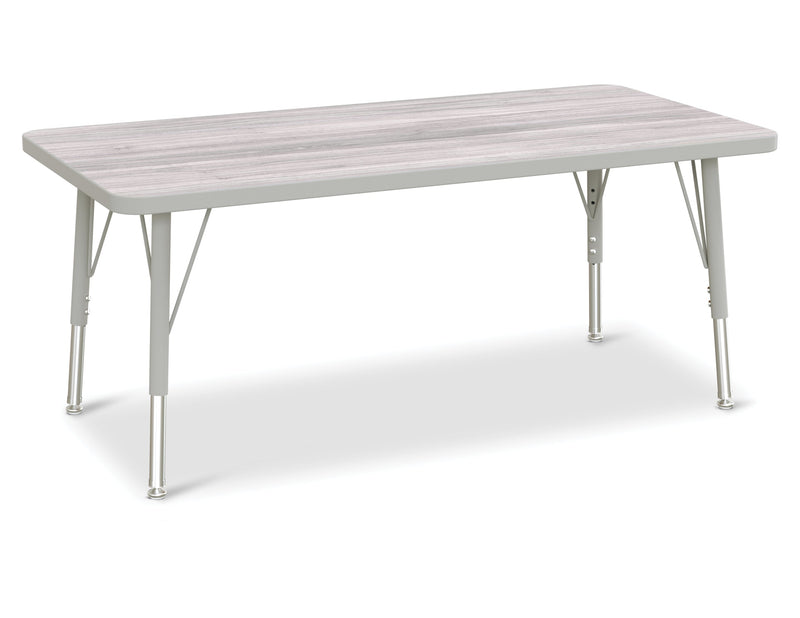 Berries Rectangle Activity Table - 24" X 48", E-height - Driftwood Gray/Gray/Gray