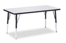 Berries Rectangle Activity Table - 24" X 48", E-height - Gray/Black/Black