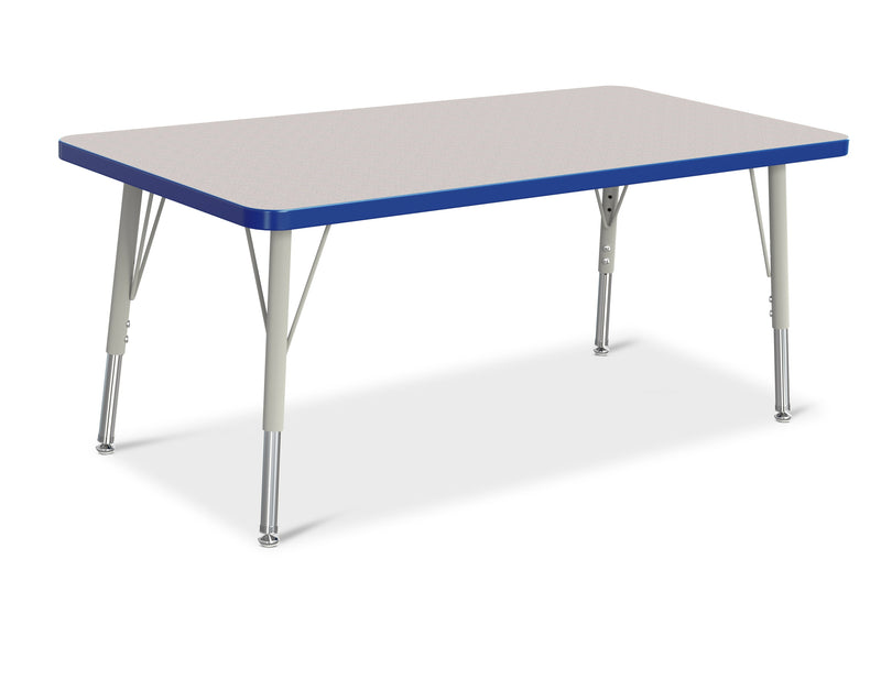 Berries Rectangle Activity Table - 24" X 48", E-height - Gray/Blue/Gray