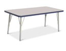 Berries Rectangle Activity Table - 24" X 48", E-height - Gray/Navy/Gray