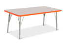 Berries Rectangle Activity Table - 24" X 48", E-height - Gray/Orange/Gray
