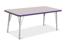 Berries Rectangle Activity Table - 24" X 48", E-height - Gray/Purple/Gray