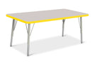 Berries Rectangle Activity Table - 24" X 48", E-height - Gray/Yellow/Gray