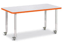 Berries Rectangle Activity Table - 24" X 48", Mobile - Gray/Orange/Gray