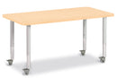 Berries Rectangle Activity Table - 24" X 48", Mobile - Maple/Maple/Gray