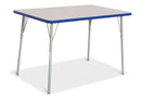 Berries Rectangle Activity Table - 30" X 48", A-height - Gray/Blue/Gray